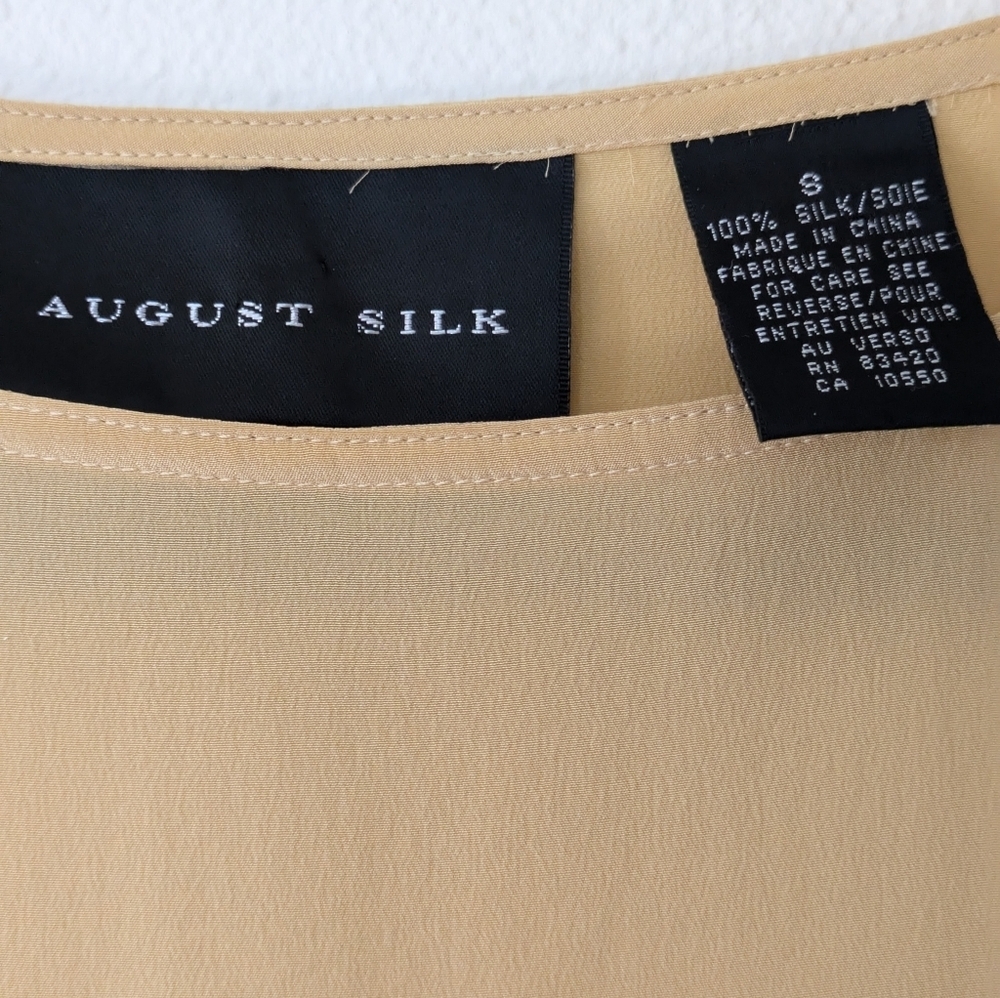 August Silk Butter Yellow 100% Silk Lightweight Oversized Tunic sz S/OS - Picture 7 of 8